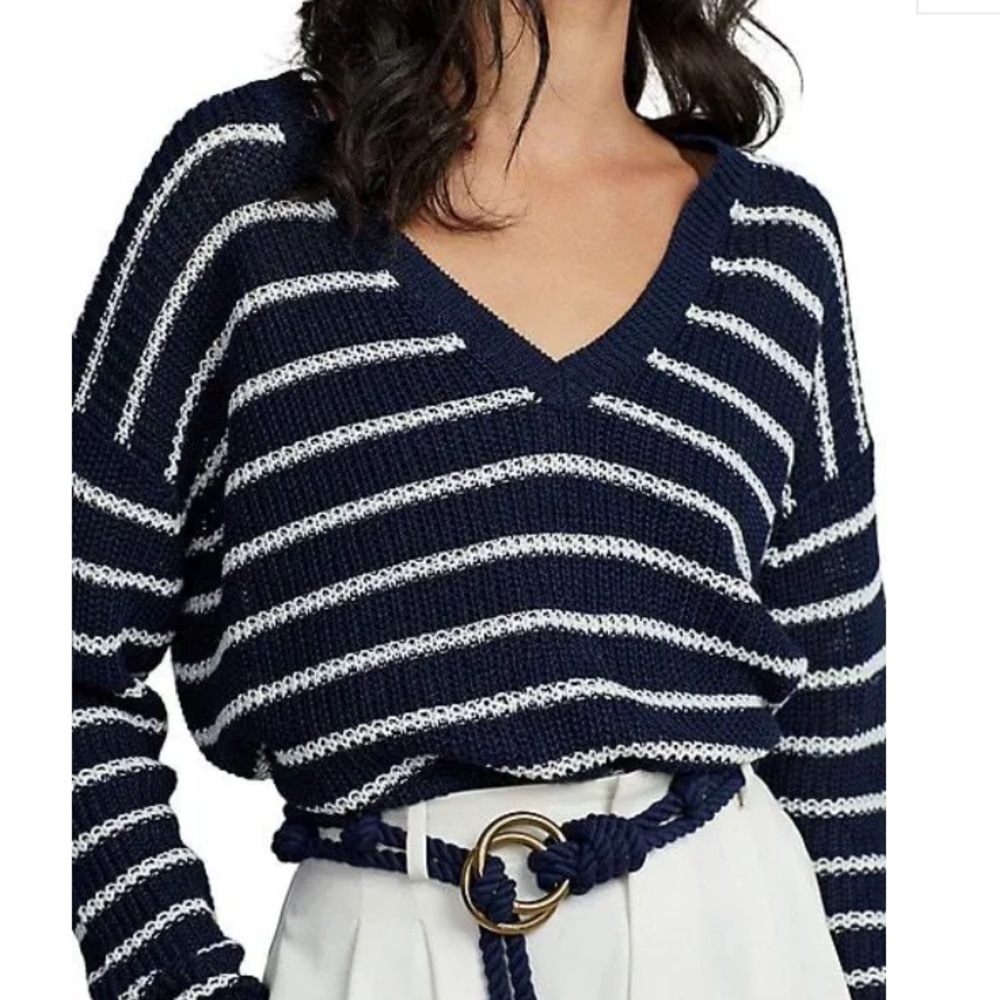 Polo Ralph Lauren Stripe Rib Linen Sweater